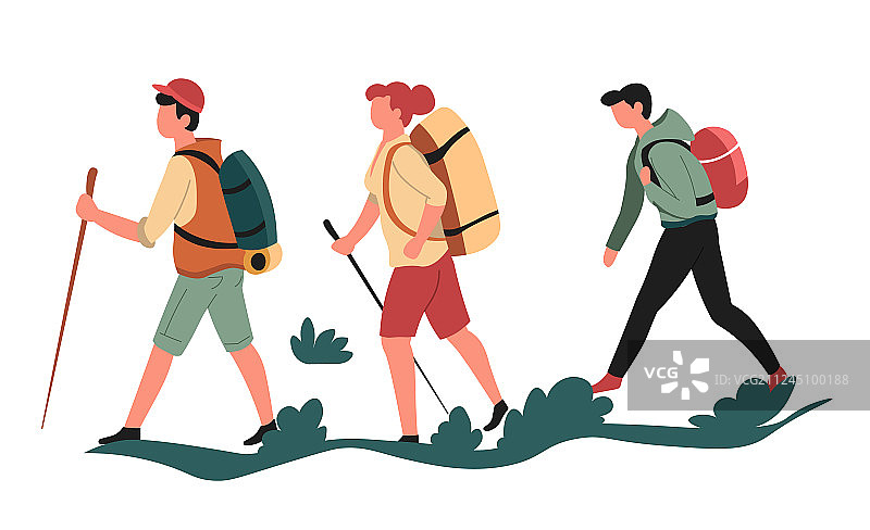 徒步旅行者：男女运动图片素材
