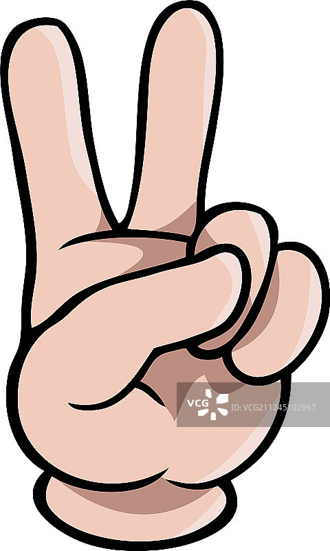 卡通手展示两根手指图片素材