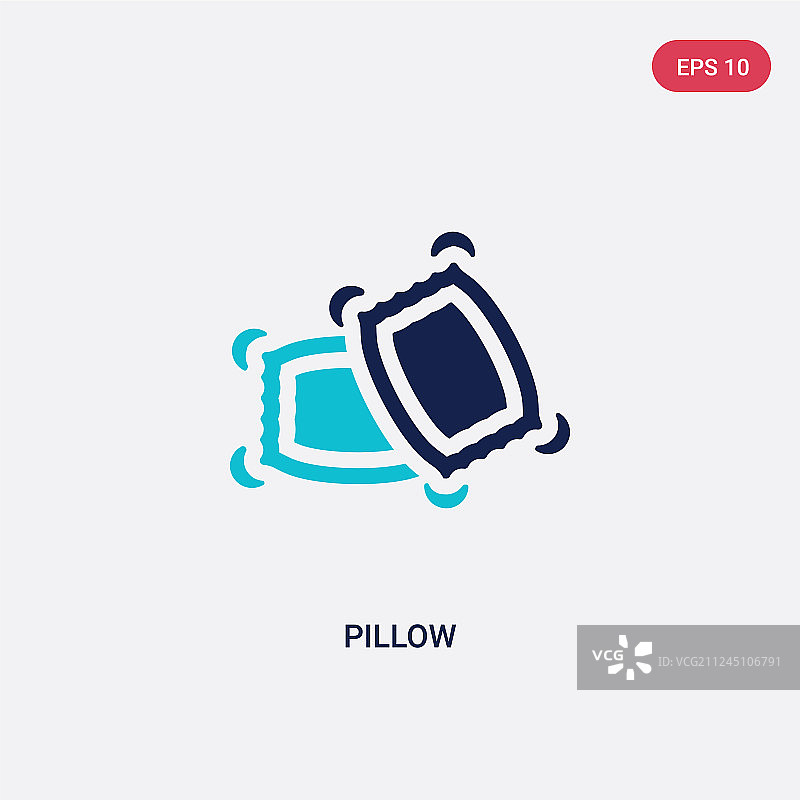 酒店餐饮双色枕头图标图片素材
