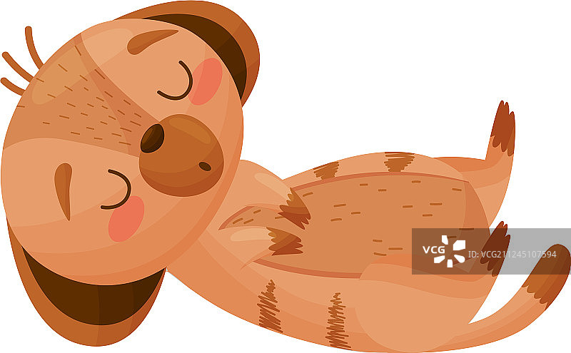 卡通地鼠仰卧休息图片素材