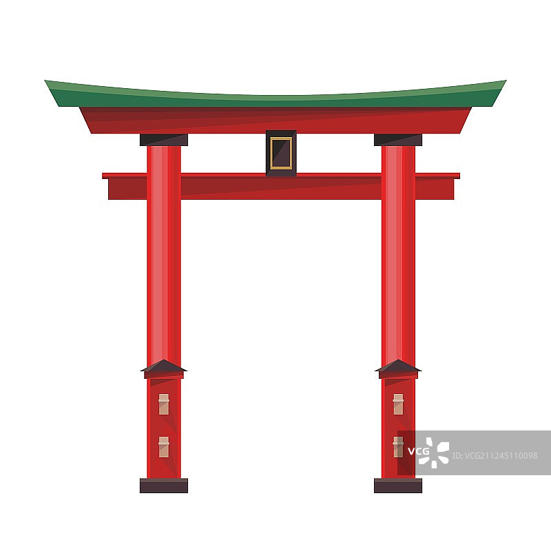 白色背景上的日本鸟居图标图片素材