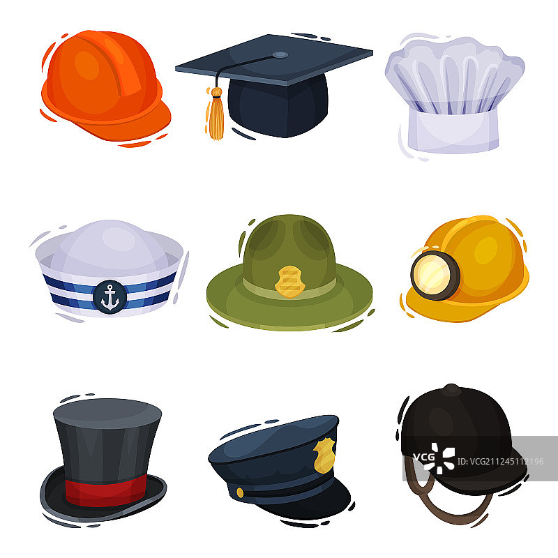 白色背景上的专业帽子图片素材