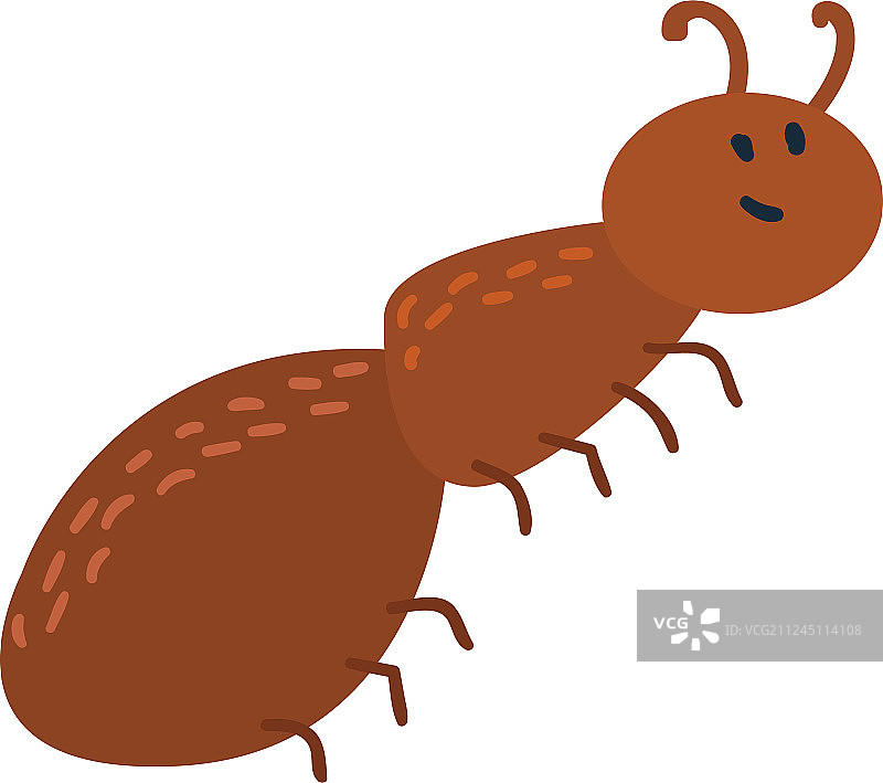 红色木蚁自然小昆虫手绘图片素材