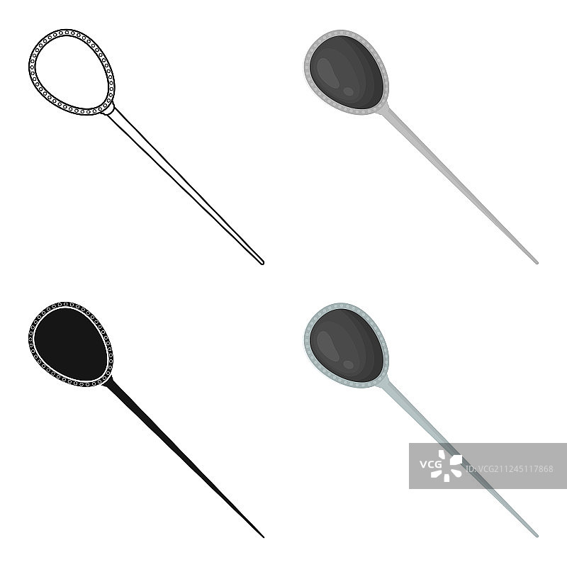 卡通风格的白色背景发簪图标图片素材