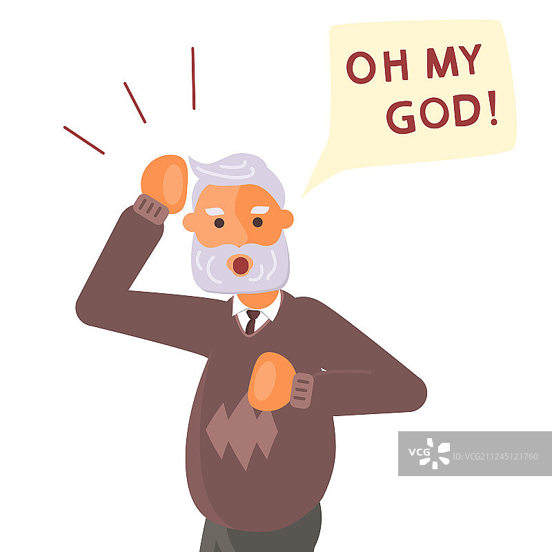 老人惊讶地惊叹图片素材