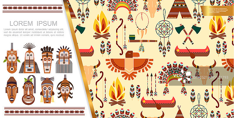 扁平非洲民族元素概念图片素材
