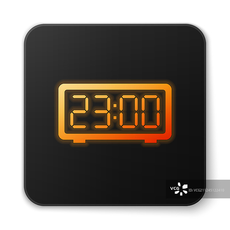 橙色发光数字闹钟图标图片素材