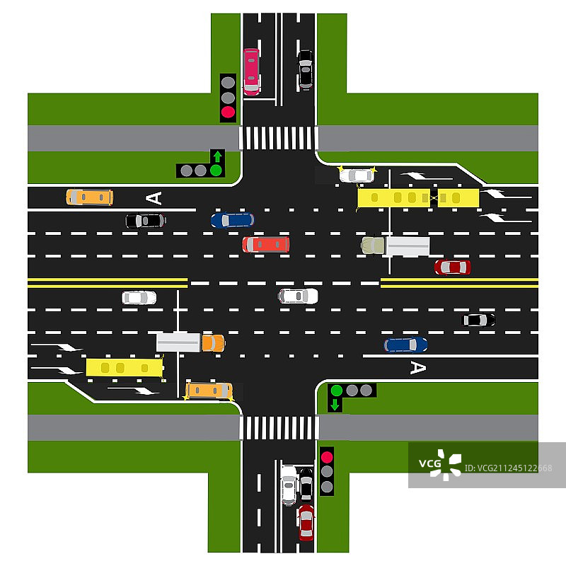 道路信息图：公路与……相交图片素材
