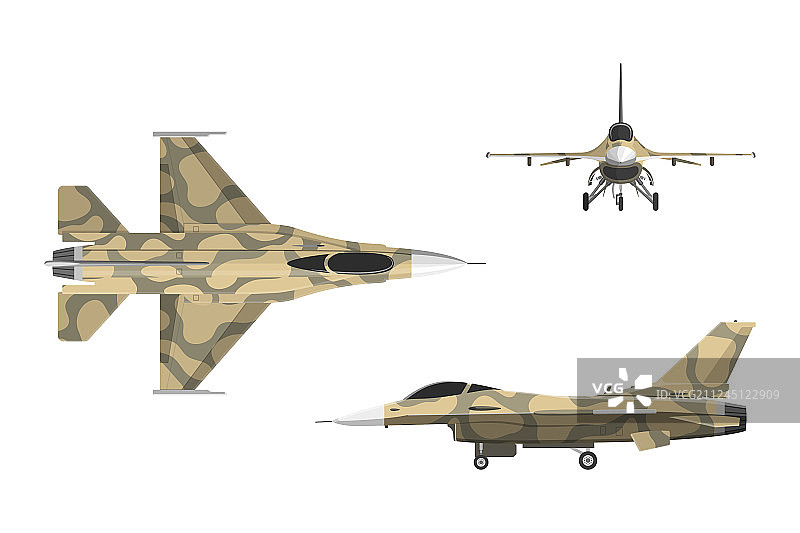 扁平风格的军用战机图片素材