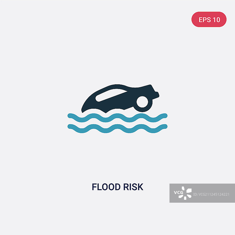 保险概念双色洪水风险图标图片素材