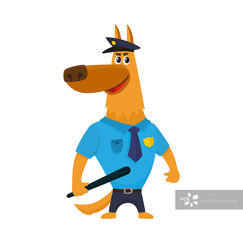 戴着帽徽的制服警犬图片素材
