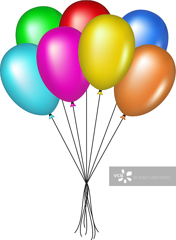 用于庆祝的彩色光面气球图片素材