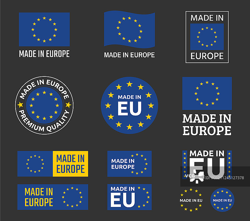 欧洲制造图标集：欧盟产品图片素材