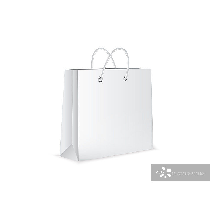 白色纸袋（白色背景，已隔离）图片素材