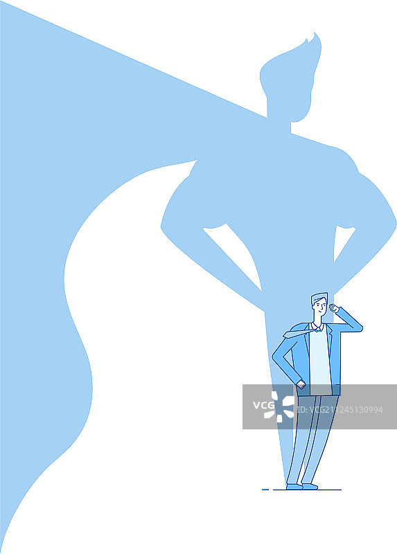 拥有超级英雄阴影的强壮男人图片素材