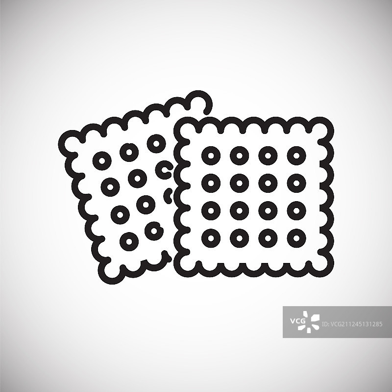 白色背景上的曲奇饼干轮廓图标图片素材