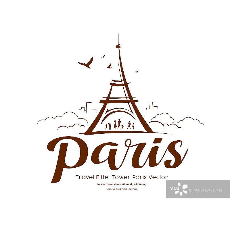 埃菲尔铁塔巴黎素描设计图片素材
