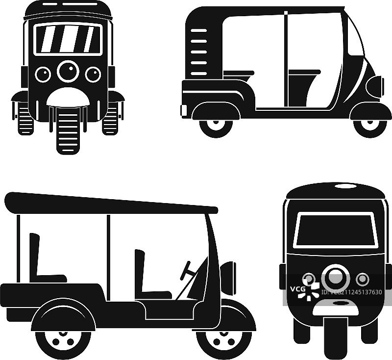 泰国嘟嘟车图标集图片素材