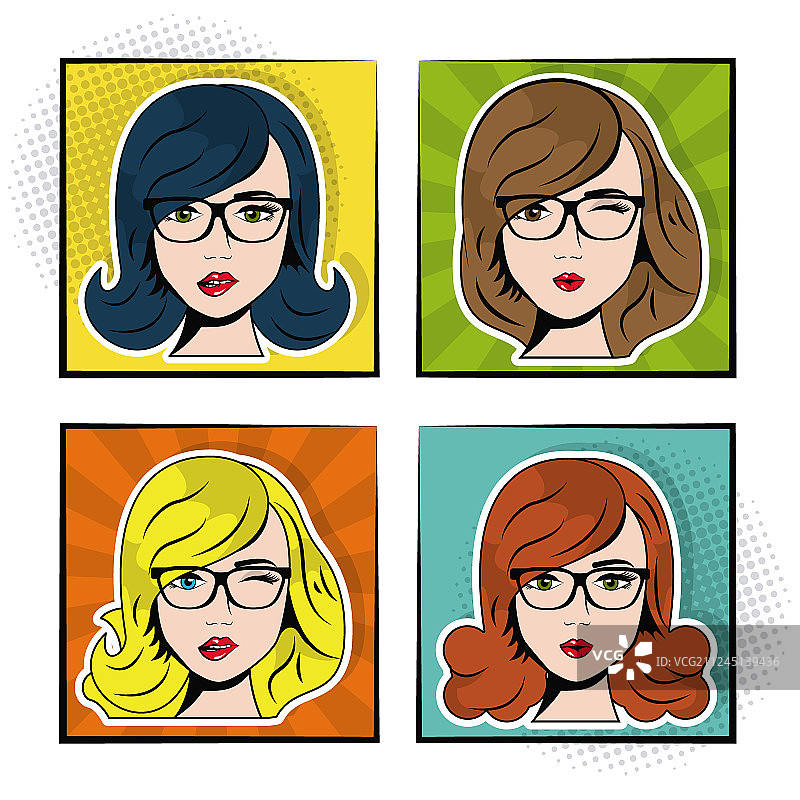 性感美丽的波普艺术风格女性概念图片素材