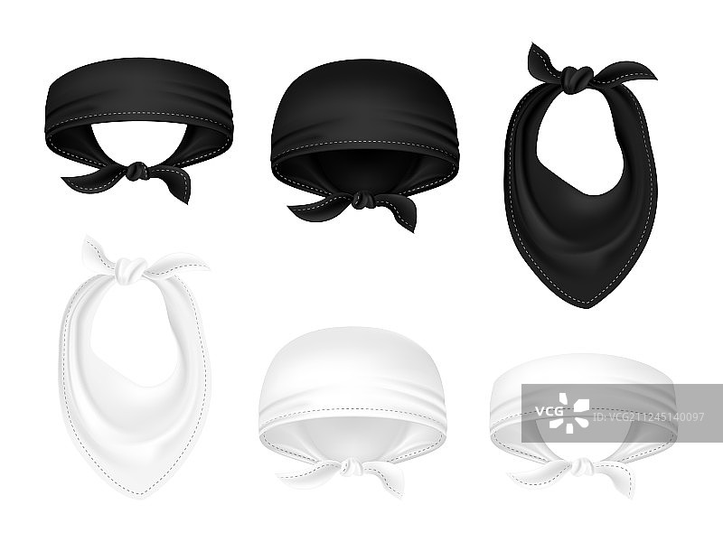 黑白头巾或骑行围巾图片素材