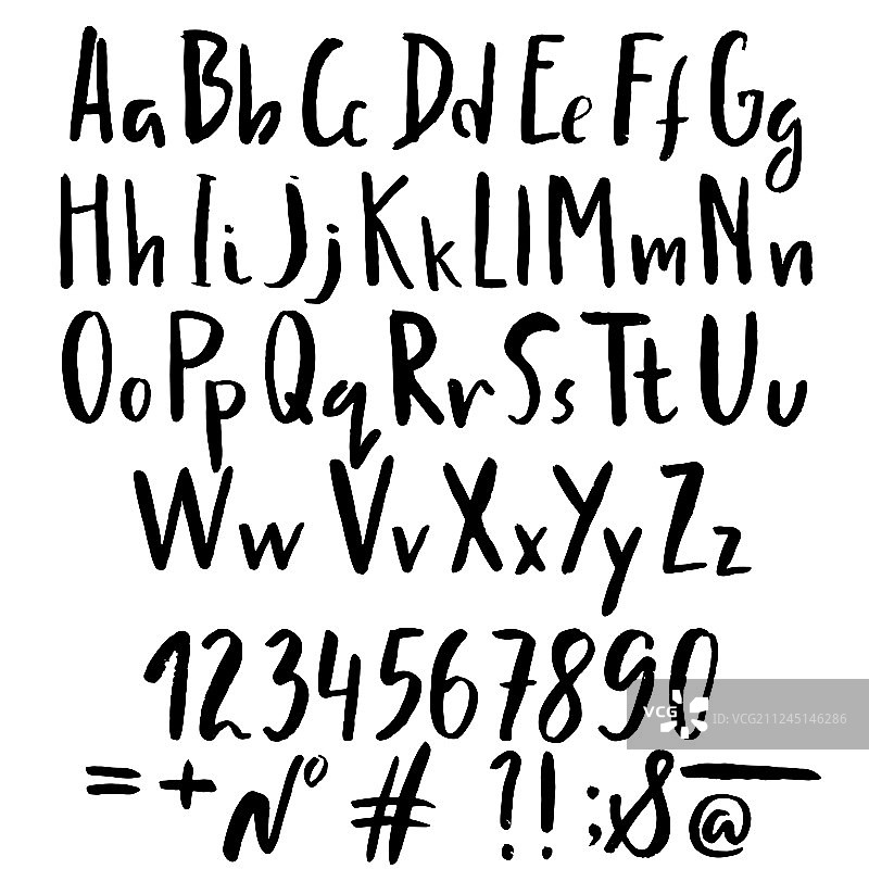 手绘字体，使用粗糙笔触制作图片素材