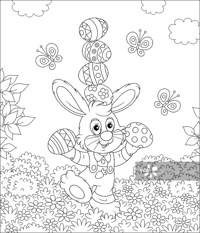 复活节小兔子杂耍者图片素材