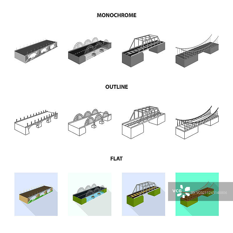 连接设计和设计图标集图片素材