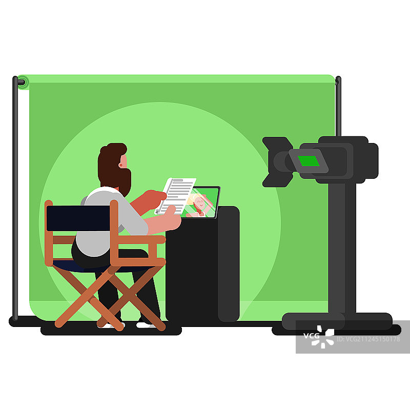 制片人读剧本图片素材