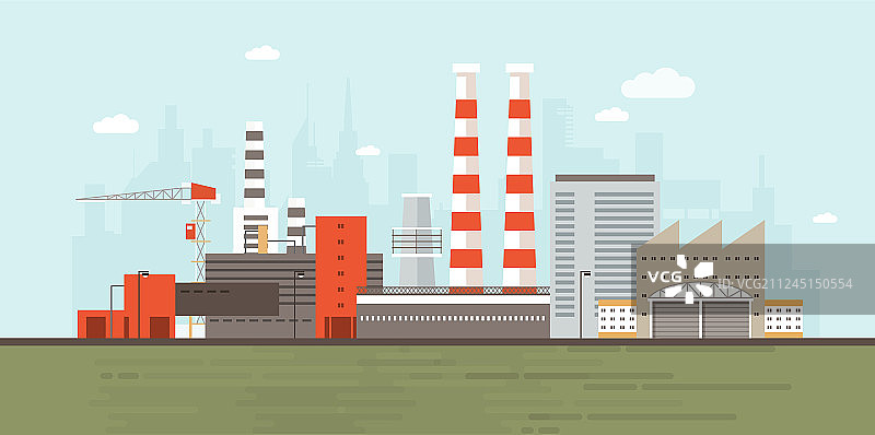 带工厂建筑的工业园区或区域图片素材