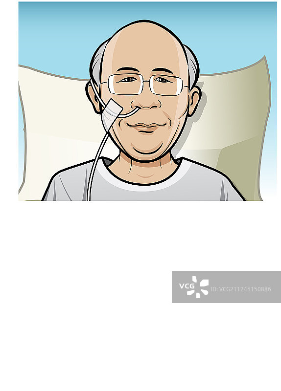 带有呼吸管的病人图片素材