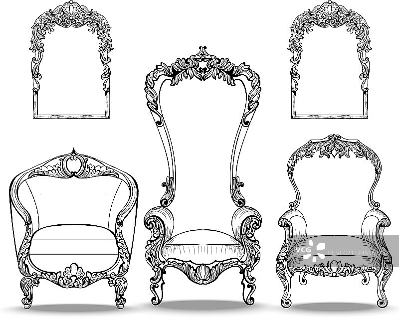 奢华的巴洛克风格扶手椅图片素材