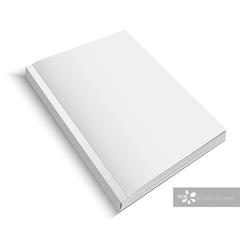逼真的空白白色杂志或期刊模板图片素材