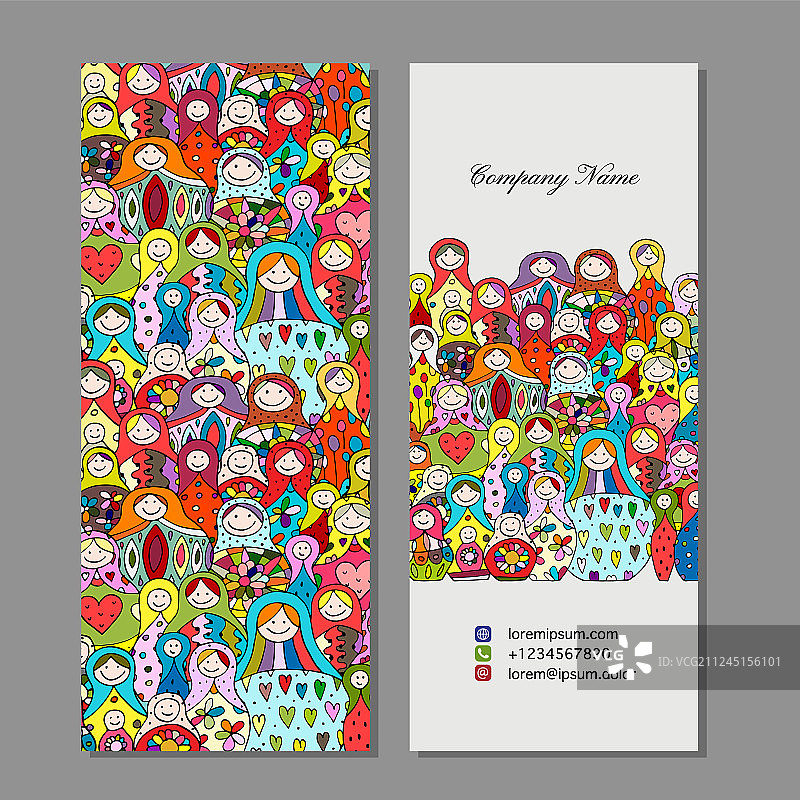 俄罗斯套娃名片图片素材