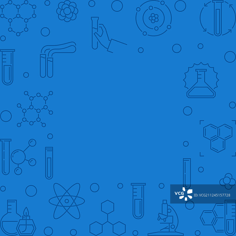 化学蓝色方块轮廓背景图片素材