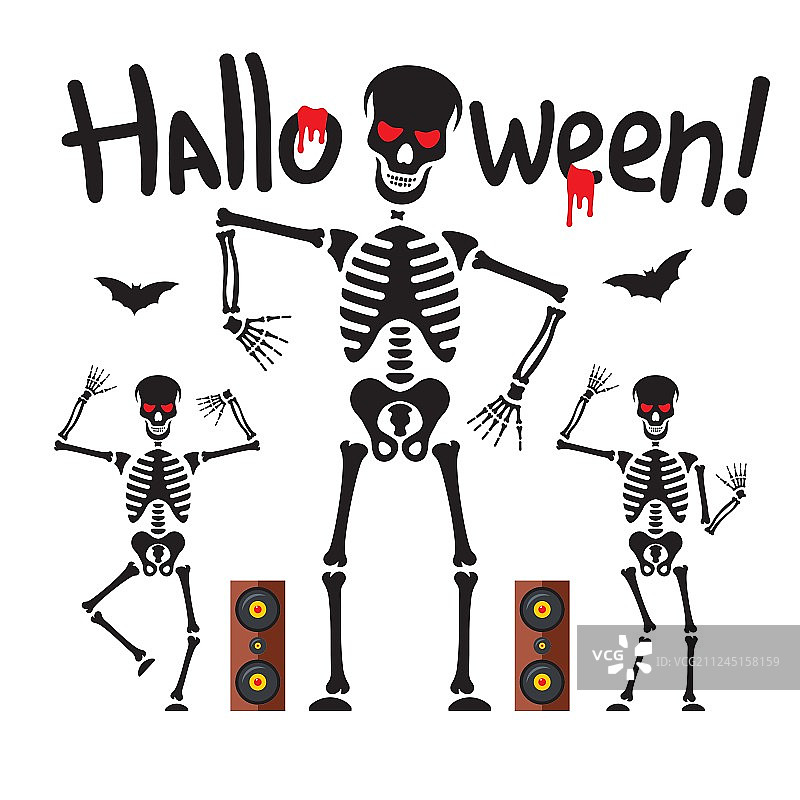 卡通跳舞骷髅图片素材