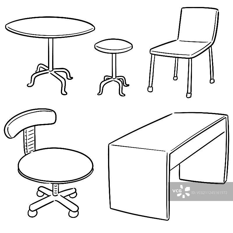 一组桌椅图片素材
