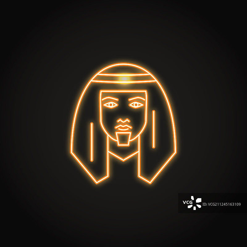 发光霓虹灯风格的贝都因人图标图片素材