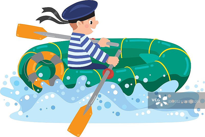 在船上的快乐水手图片素材