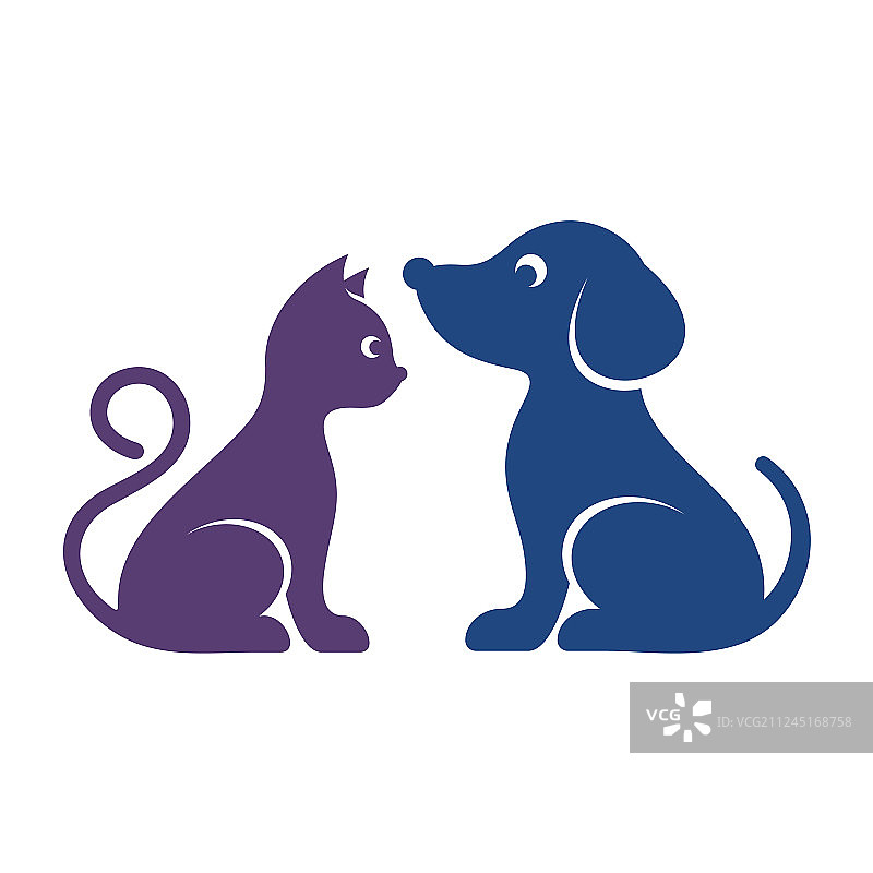 可爱的猫和狗图标图片素材