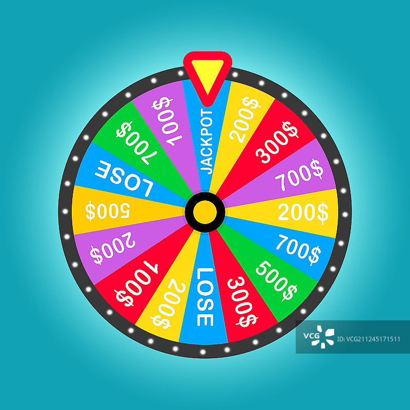 彩色幸运转盘信息图图片素材