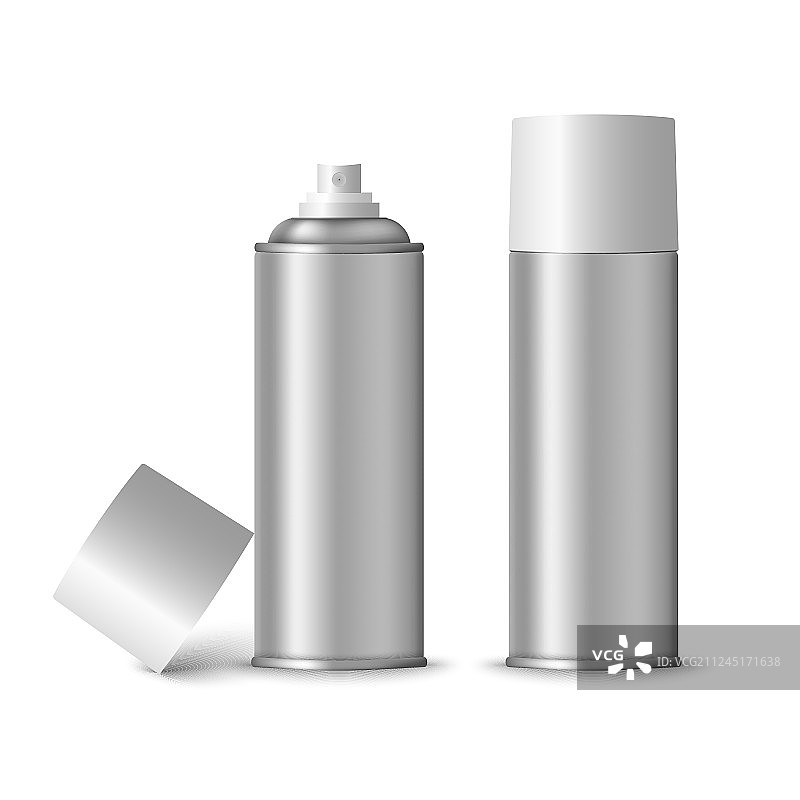 空白银色喷雾瓶模板图片素材