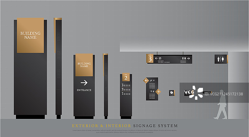 外部和内部标牌指示杆图片素材