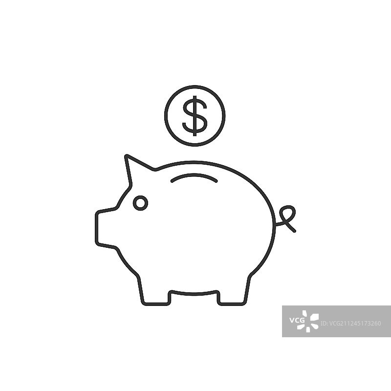 储蓄罐轮廓图标图片素材