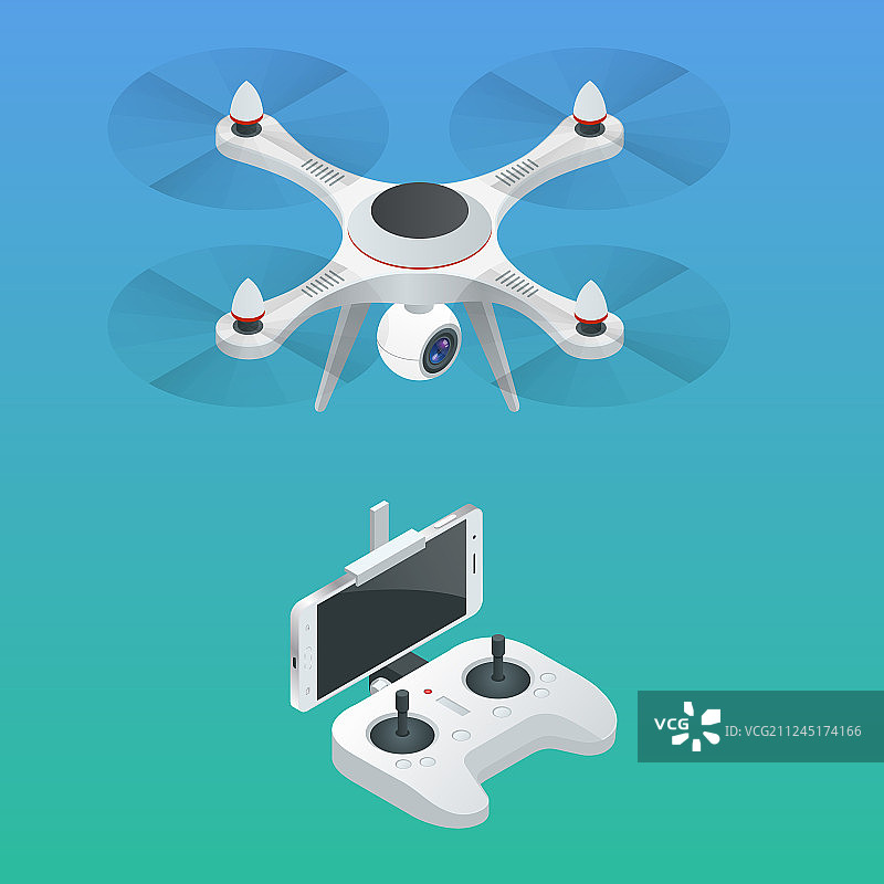 2.5D无线电遥控无人机创新视频图片素材