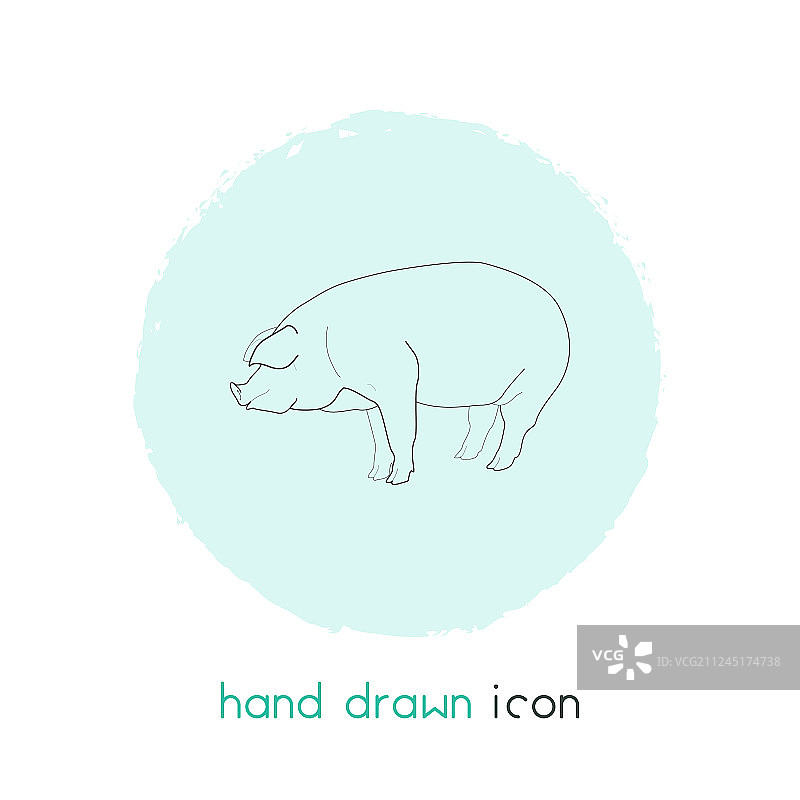 小猪线条元素图标图片素材