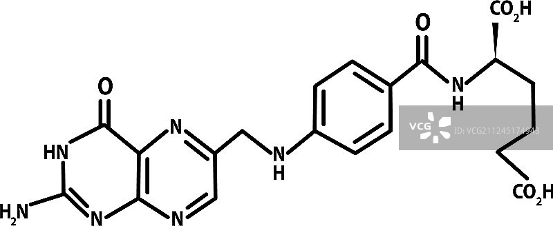 维生素B9叶酸分子化学式图片素材