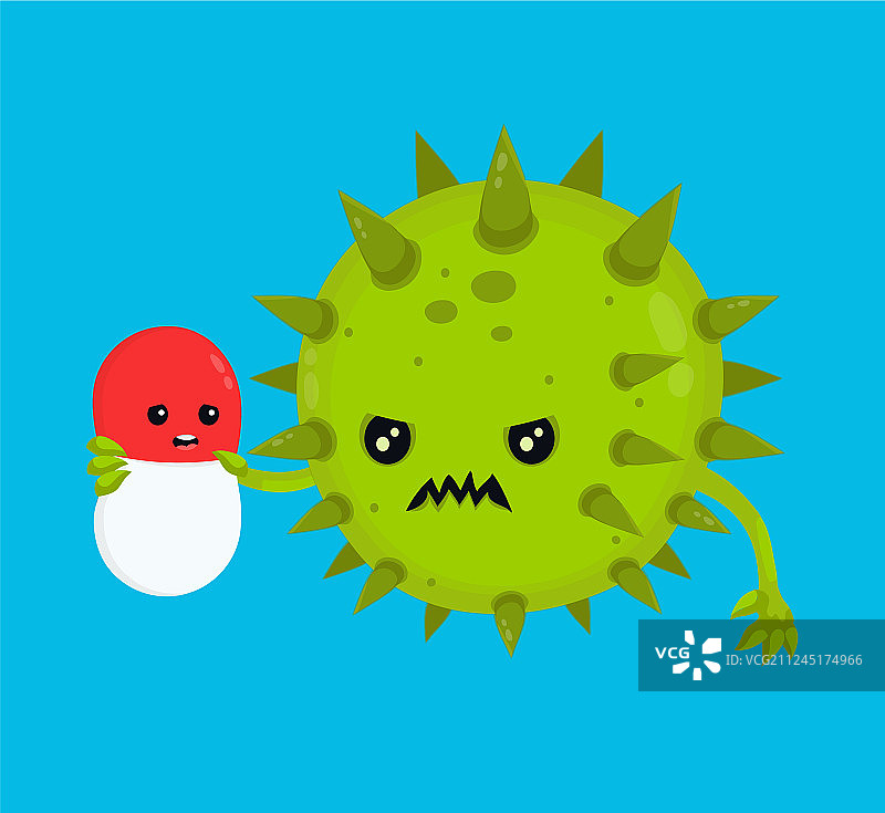 愤怒的有害细菌微生物病毒图片素材