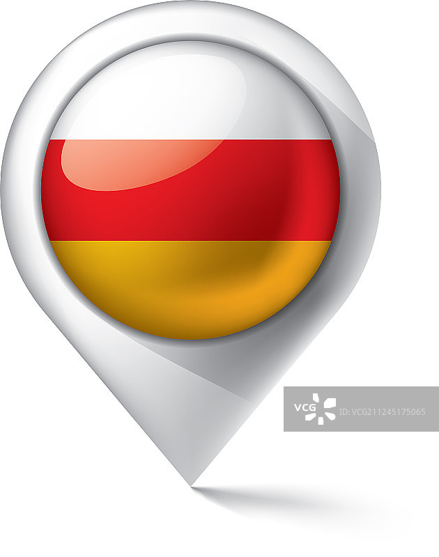 白色背景上的南奥塞梯国旗图片素材