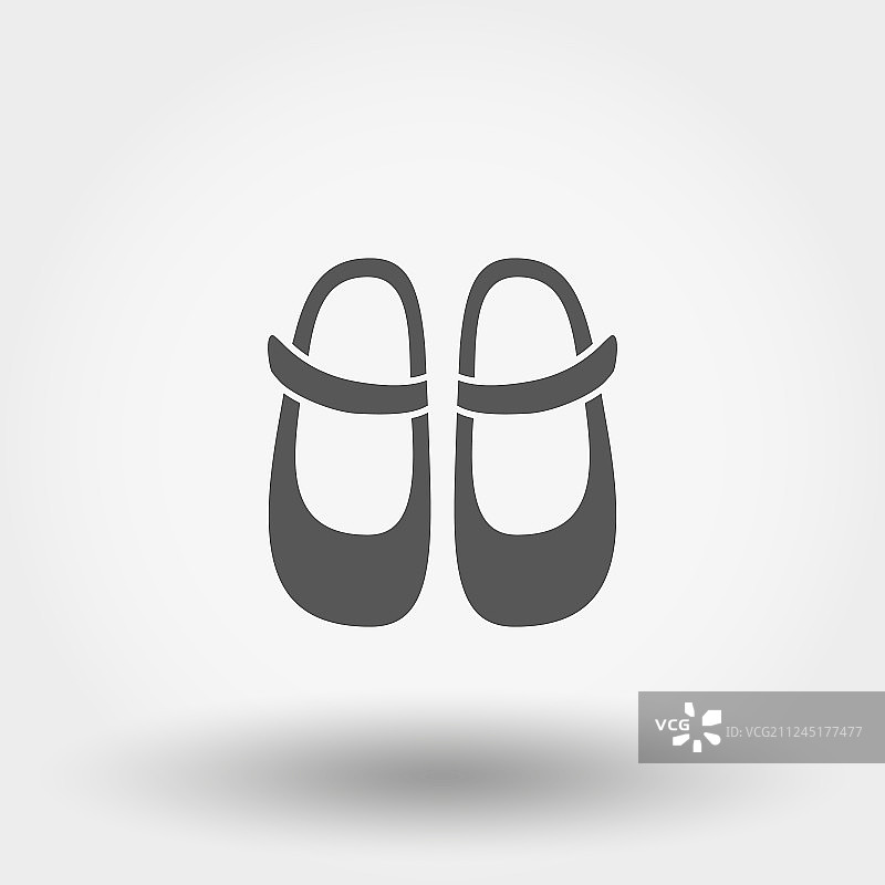 婴儿鞋图标剪影扁平设计图片素材