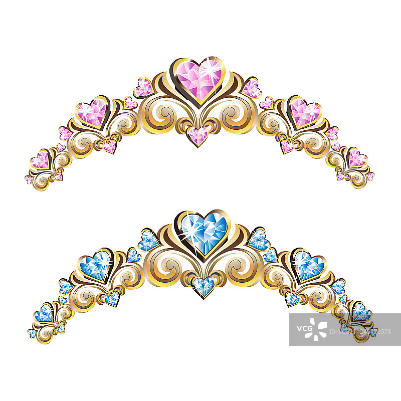 复古珠宝头饰套装图片素材